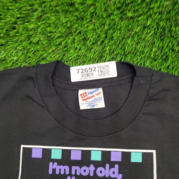 Vintage 1990 Hanes Shirt M/L 21x26 Black - Picture 8 of 12